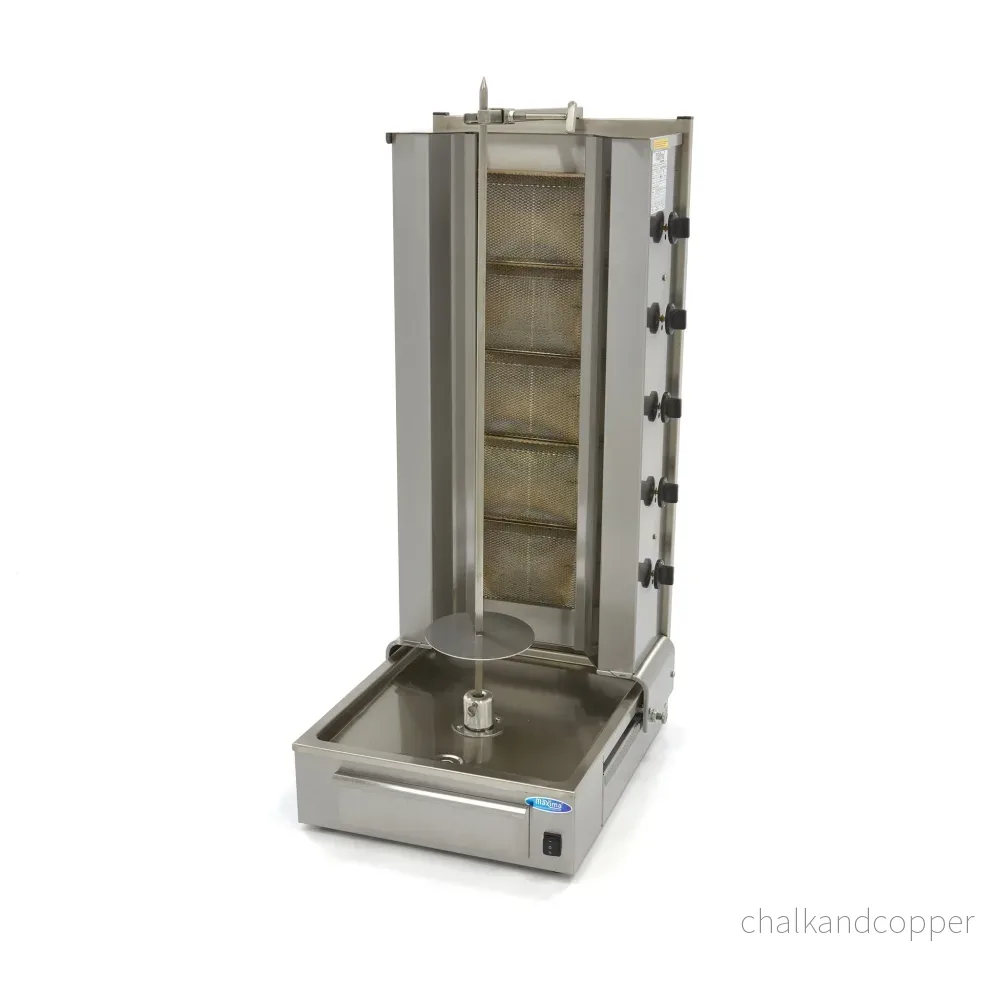 Kebabgrill - 5 brännare - 100 kg kött - gas