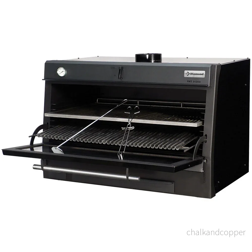 Kolugn-BBQ, GN 2/1 + GN1/1 (120 Kg/h)/Svart