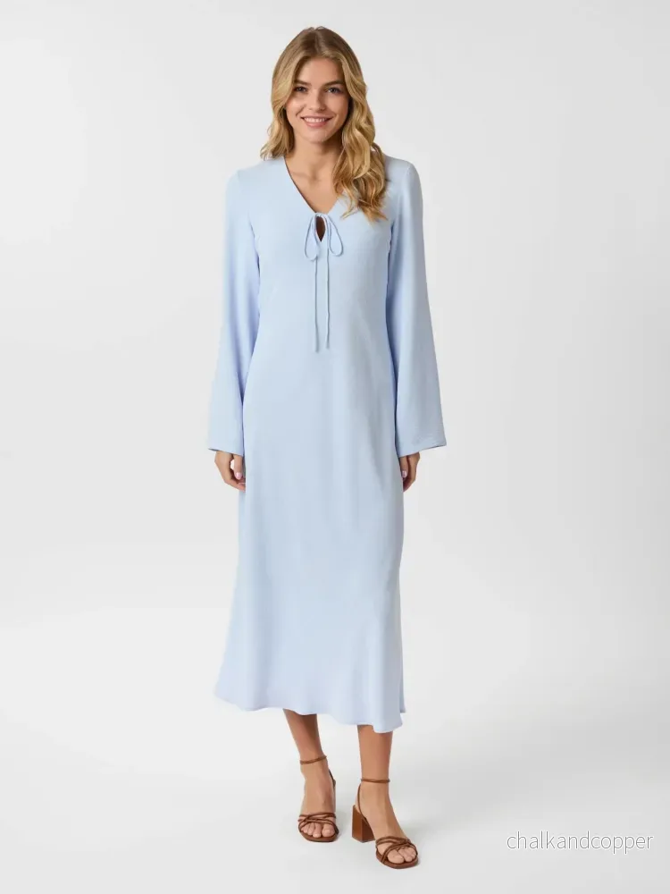 Krisha Solid Dress Light Blue Neo Noir