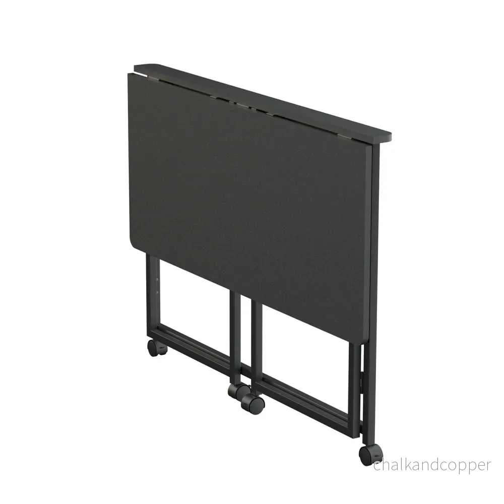 Maclean fällbart bord skrivbord, svart, mobil, skiva 100x50cm, max. 50kg, MC-1250 B - Bild 2