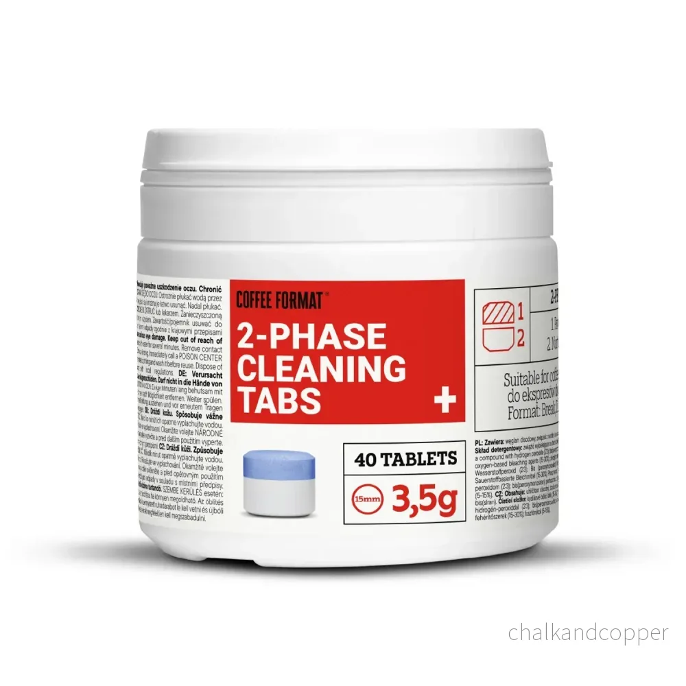 Rengöringstabletter för kaffebryggare, 2-phase Cleaning TABS+ 40 x 3,5 g, Coffee Format