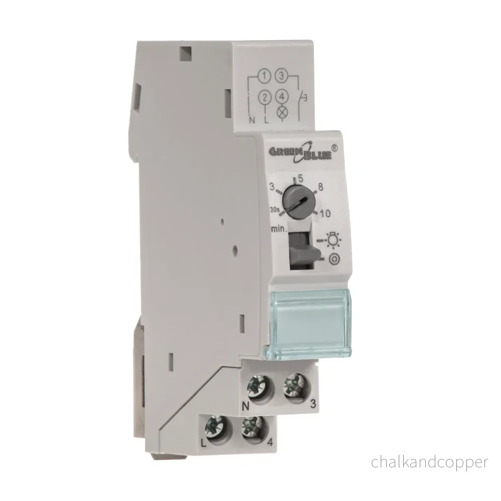 GreenBlue DIN-skenmonterad automatisk trappstyrning, justerbar mellan 30s-10m, max 2300 W, GB114 - Bild 2