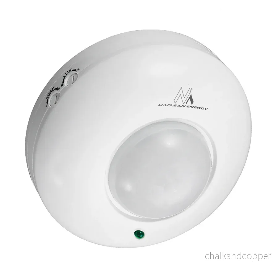 Maclean PIR rörelsedetektor, tak, 1200W, räckvidd 6m, MCE19