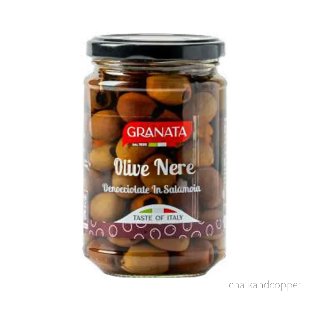 Taggiasca urkärnade svarta oliver 300 g – Granata