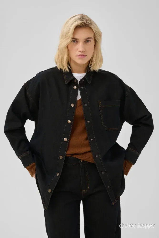 Sinna Denim Shirt 186 Blue Brown Un-Washed My Essential Wardrobe