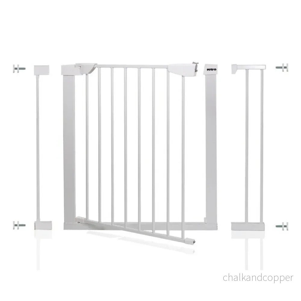 HanksKids Säkerhetsport Dörrtrappa Pet Baby Hund Barriär Metall Dubbla Låssystem 75cm - 103cm