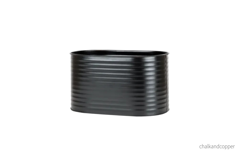 Ovalina planteringslåda till galler  – 30 x 17 cm, svart