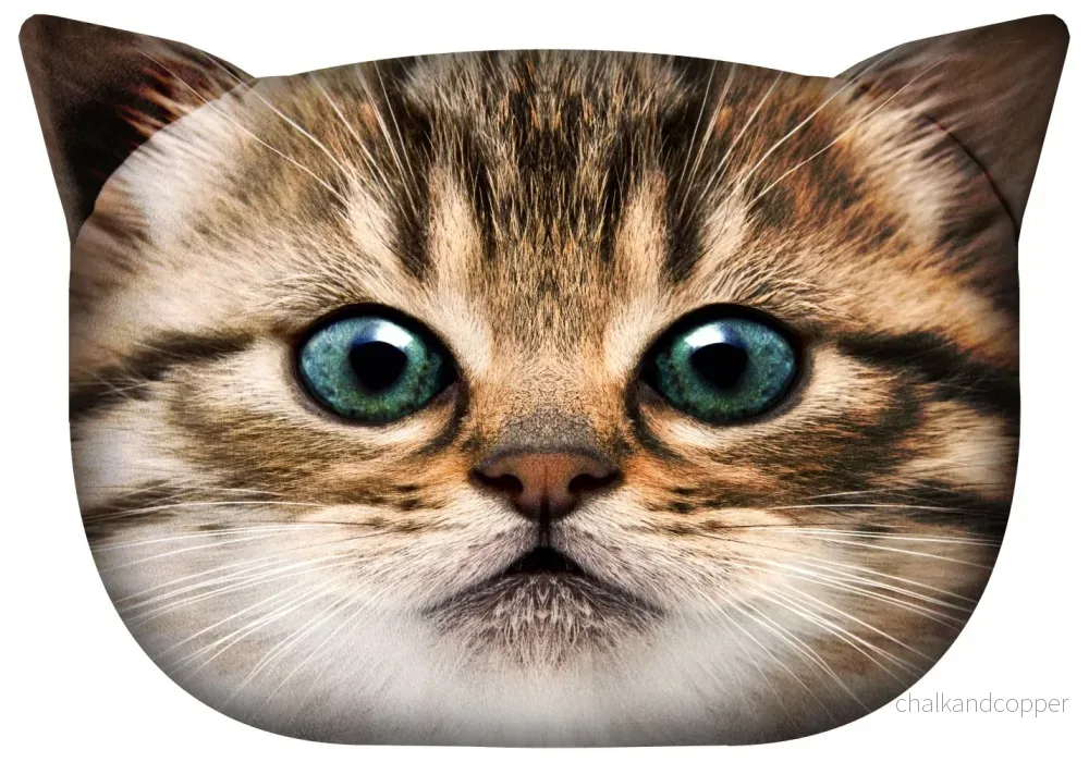 Bertoni prydnadskudde Gapcio Cat 30x45 cm, velour, kattmönster, allergivänligt inlägg