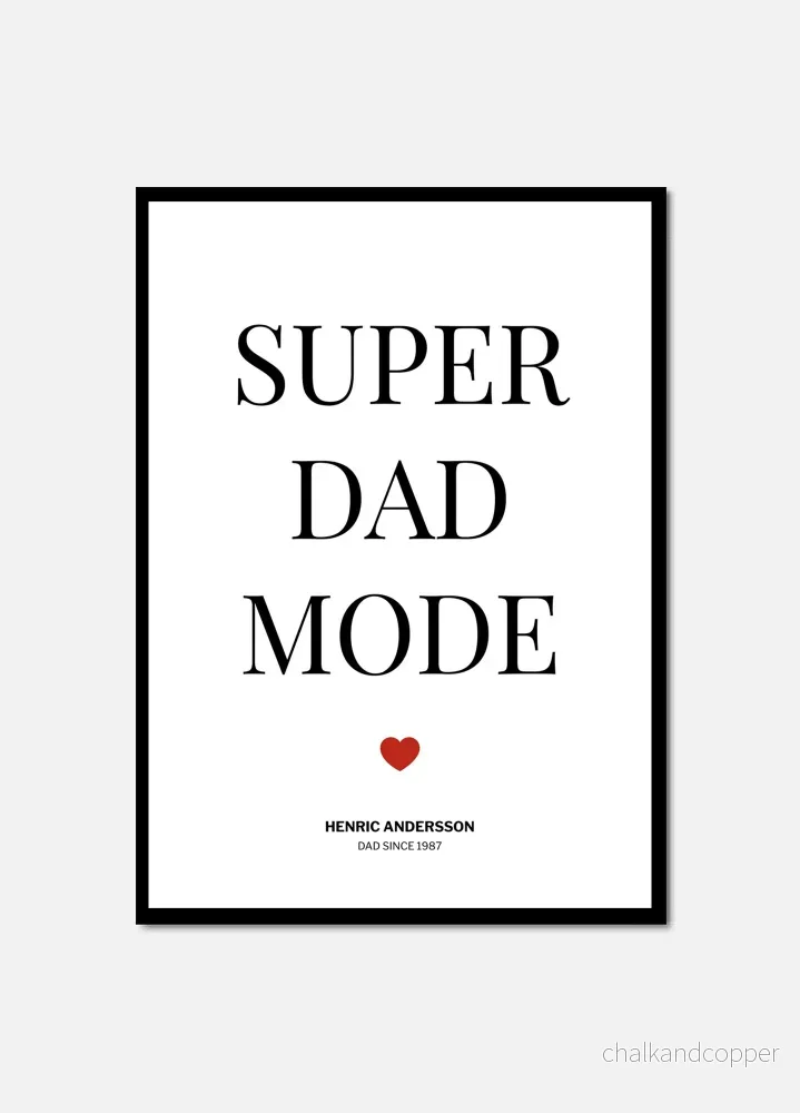 super dad mode personal poster