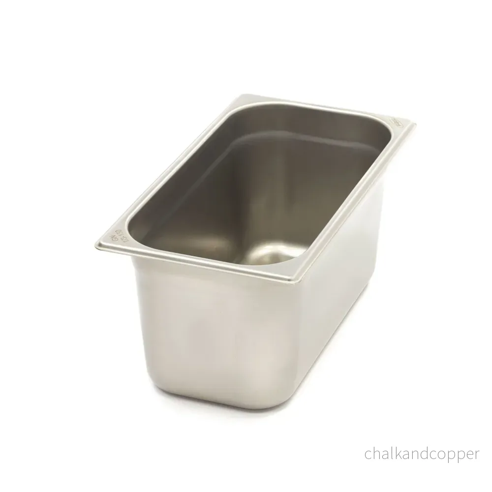 Gastronormbehållare - 3 st - 1/3 GN - 15 cm djup - Rostfritt stål