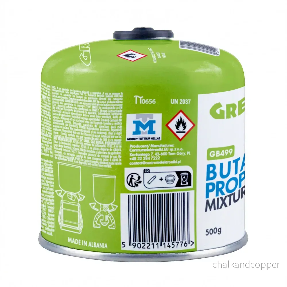 12 gaspatroner à 500 g GreenBlue. Certifikat: Pi 0437, uppfyller EN417, butan-propan, användningstemperatur -10 °C till +40 °C, gängad ventil 7/16'' GB499 - Bild 3