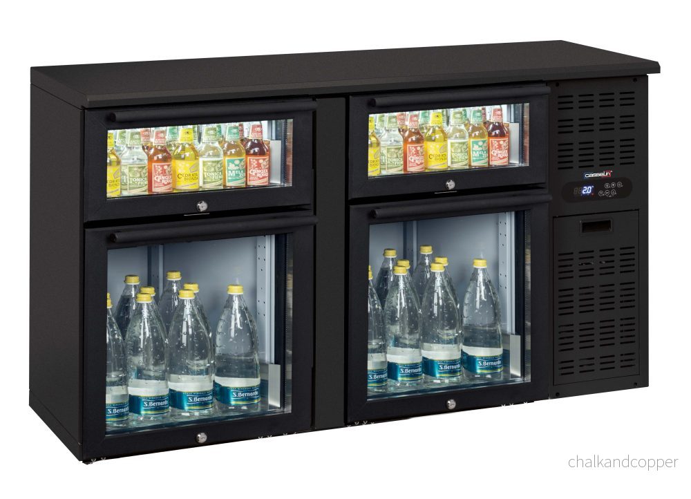 Back bar chiller 2 x 2 blandade glaslådor
