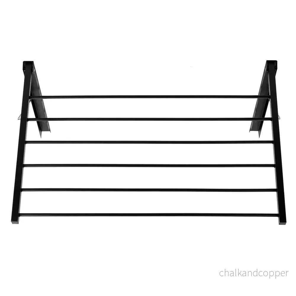 Majka Väggmonterad tvättmaskin Väggmonterad torkställning (100cm, svart) - Bild 3
