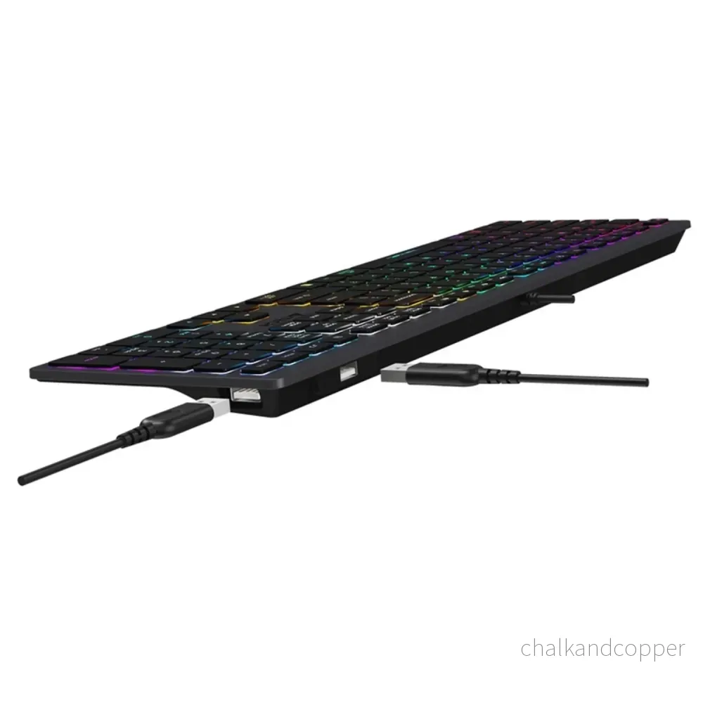 A4tech FX60H QWERTY Speltangentbord 12 Multimedianavigeringsknappar 2 USB Plug & Play-Portar USB-Kontakt Trådbunden Kabellängd 1,5 m - Bild 3