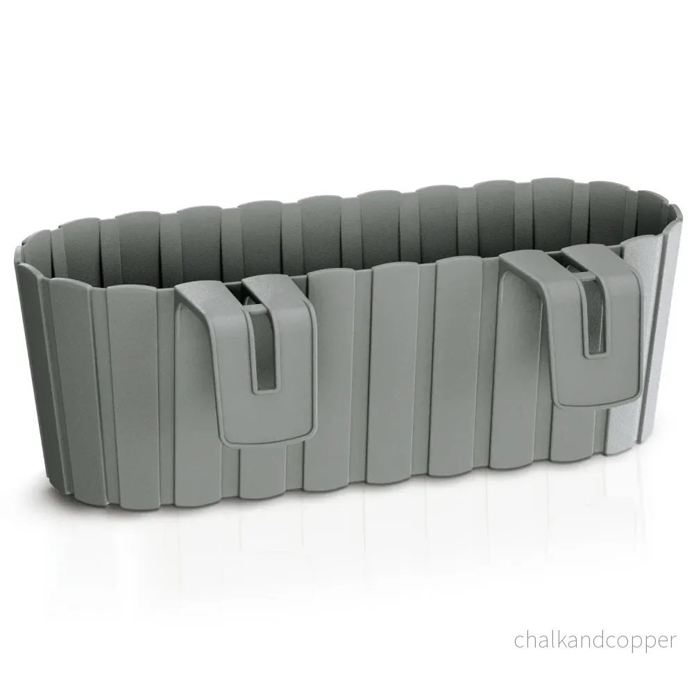 Kruka med krokar - grå, Boardee Hook balkongplanter DDECZ400-405U - Bild 2