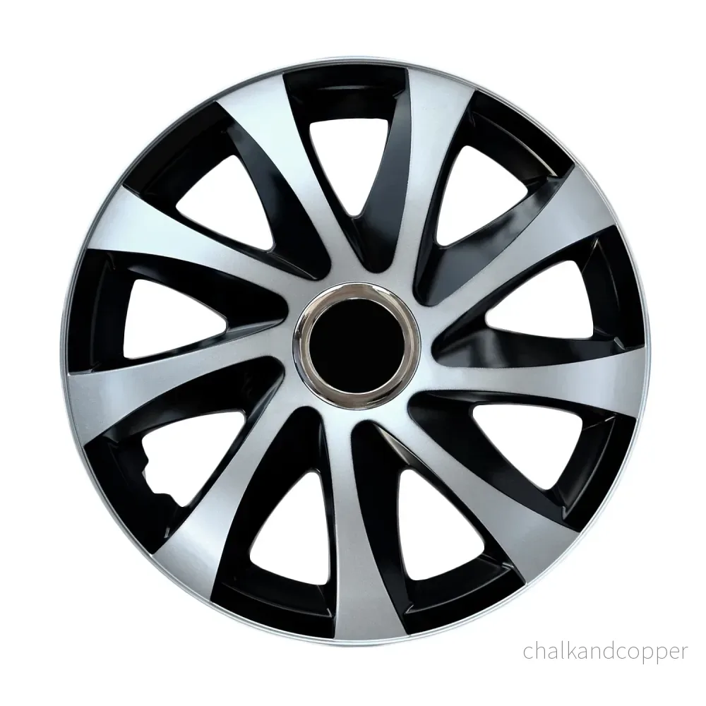 Universal navkapslar 14" DRIFT Extra silver/svart 4 st
