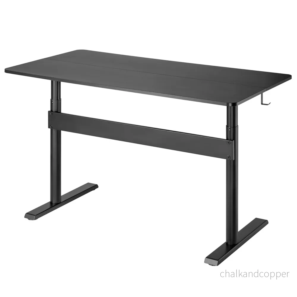 Skrivbord med bordsskiva 140x68cm Ergo Office, gasfjäder, höjdjusterbart, för stående och sittande arbete, max höjd 115cm, ER-453 - Bild 3