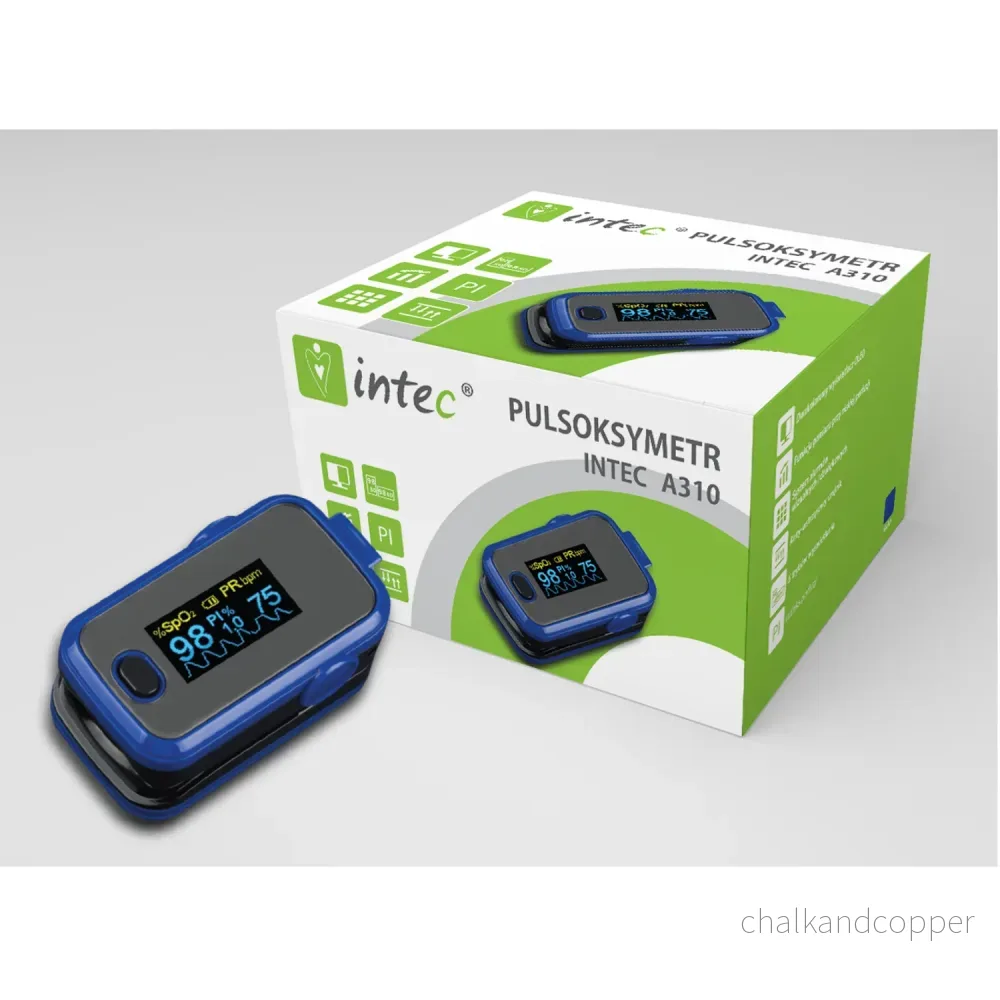 Intec Pulsoximeter Finger Pulsoximeter OLED-Display Pulsfrekvens Oxygen Saturation Oximeter (Blå) - Bild 2