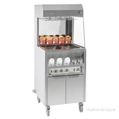 Pommes frites station - 60 cm bred - Med saltbehållare