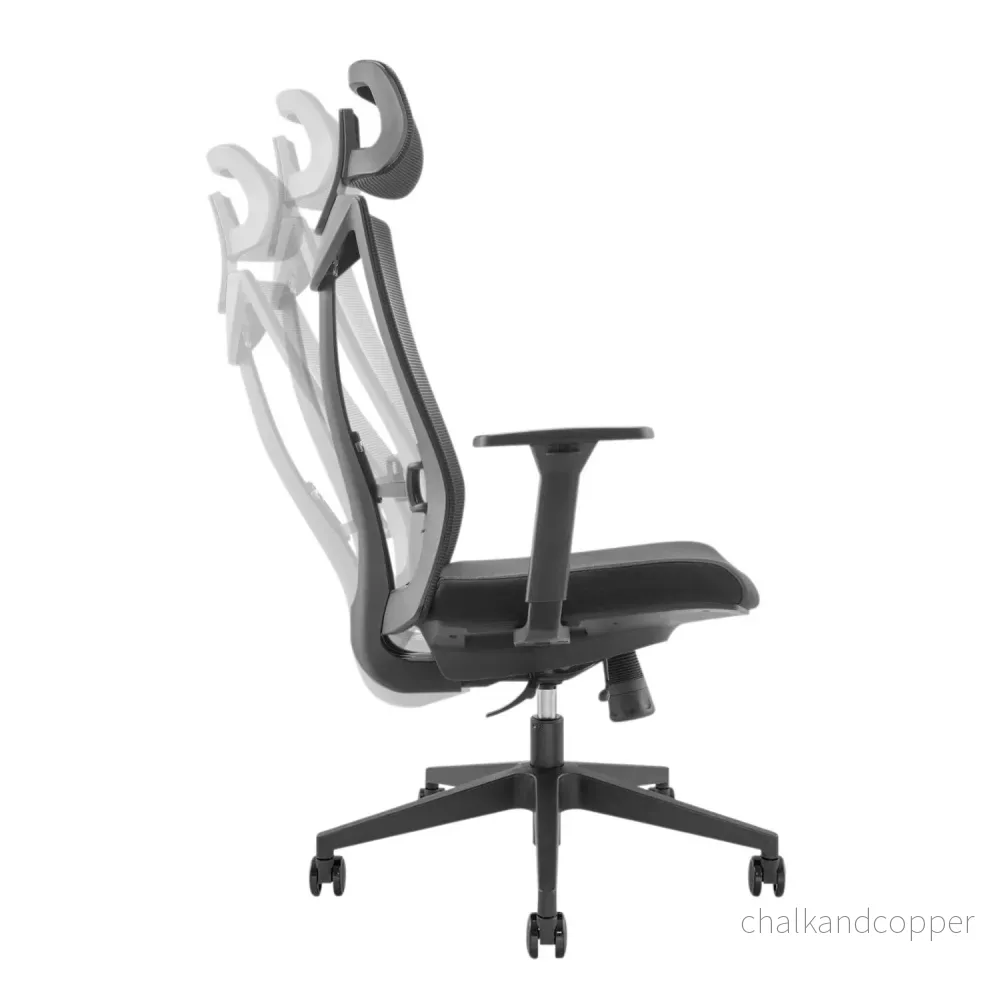 Ergo Office ER-414 Ergonomisk Kontorsstol Med Hjul Och Svankstöd Vridstol Höjdjusterbar Lutningsfunktion På Ryggstödet Skrivbordsstol Lastbar Upp Till 150 kg - Bild 3