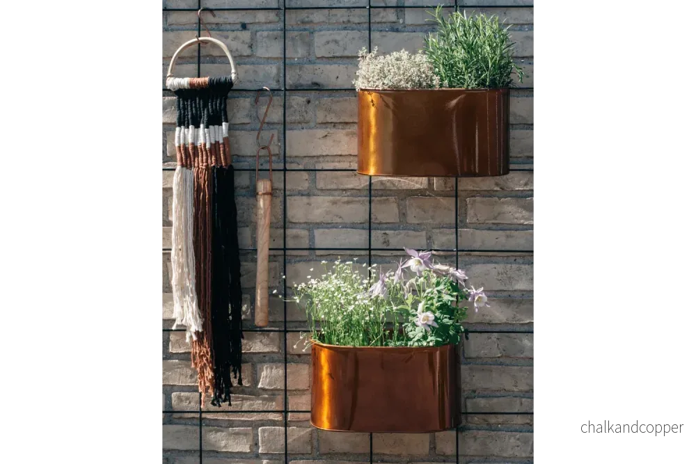 Ovalina planteringslåda till galler - 30 x 17 cm, koppar - Bild 2