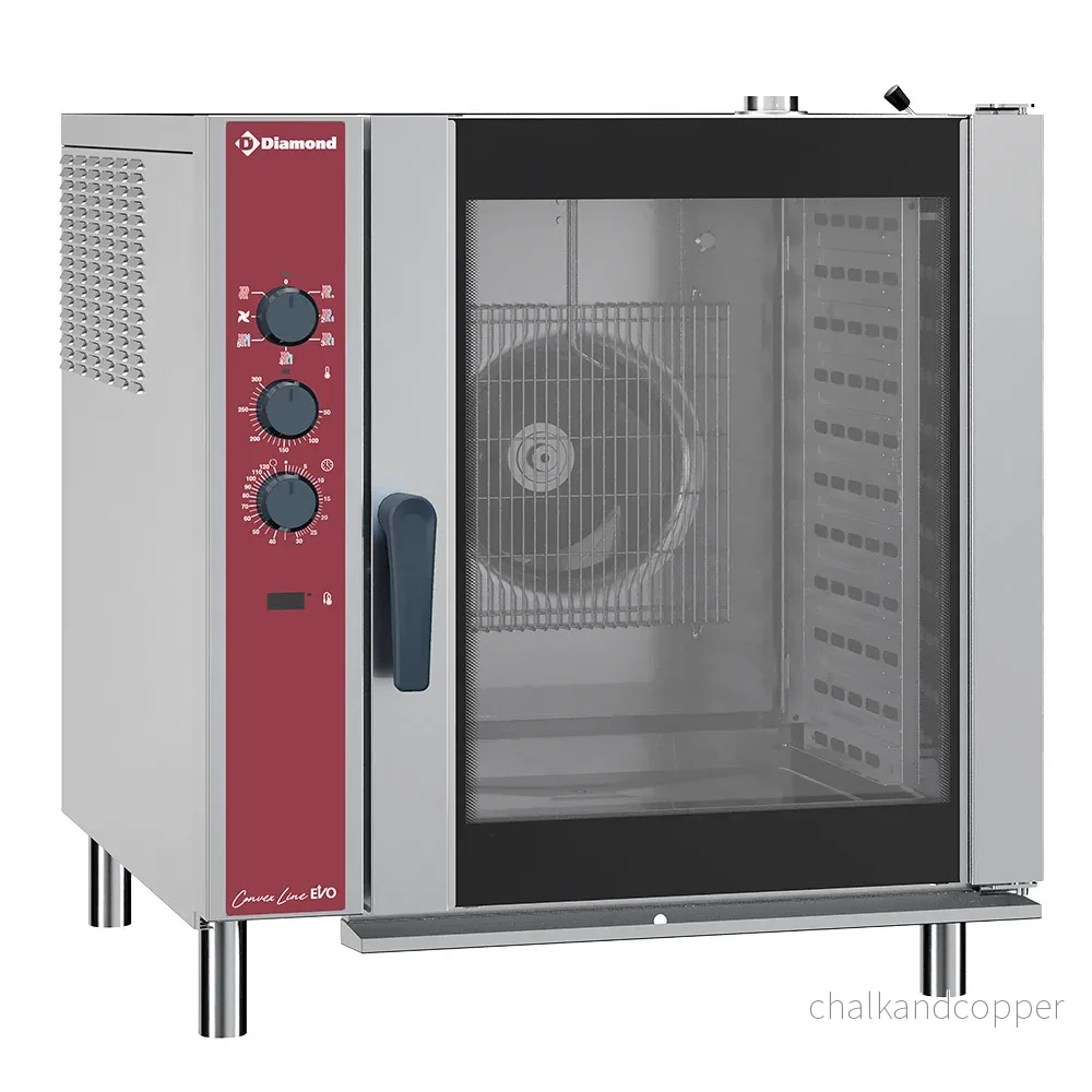 Elektrisk varmluftsugn, 10x GN 1/1, automatisk luftfuktare