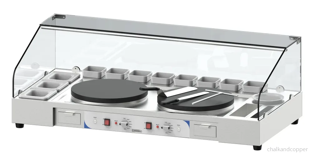 Dubbel crepe maker serveringsstation Dubbel crepe maker serveringsstation
