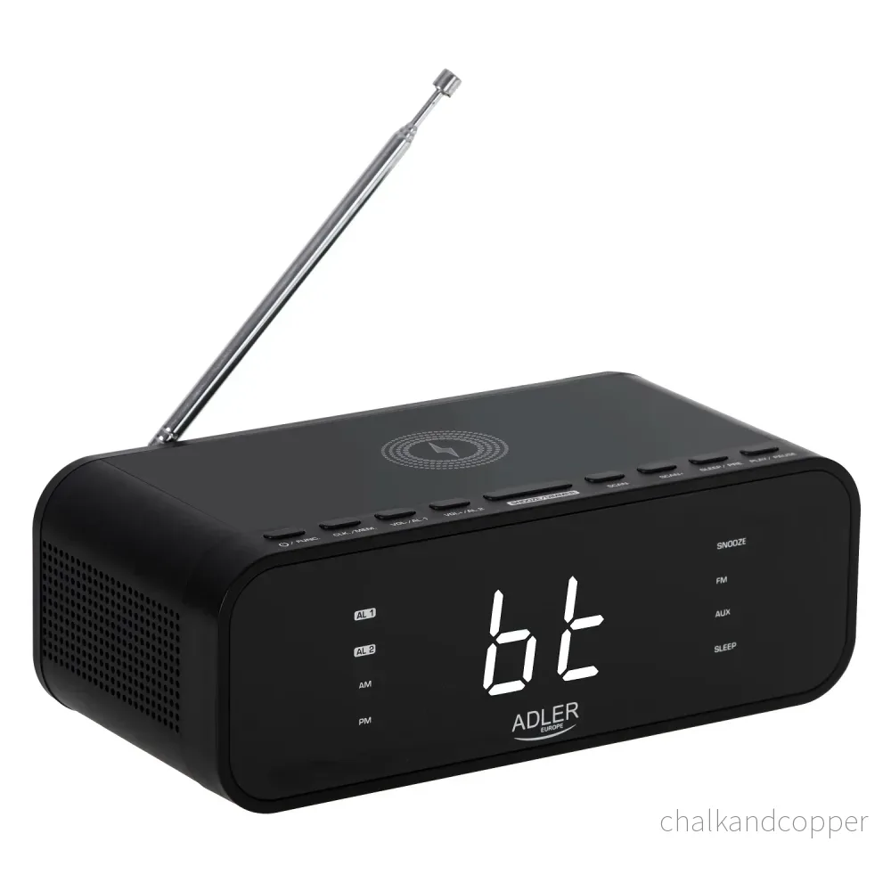 FM-radioväckarklocka med trådlös laddare och Bluetooth - Adler AD 1192B - Bild 3