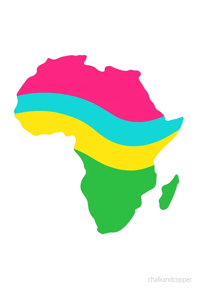Afrika Kontinent print – Neon– Par (2 prints)