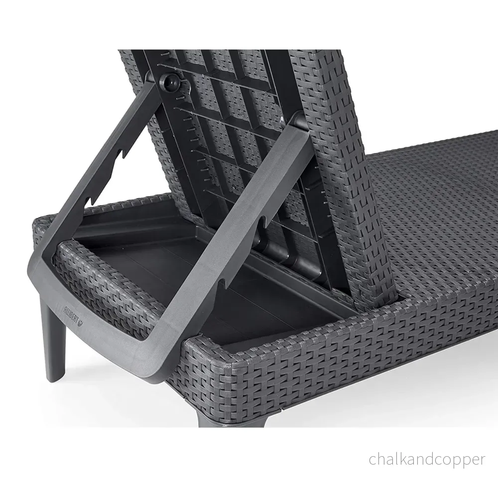 Jaipur Sun Lounger Justerbar Trädgårdstol - Antracit - Bild 3