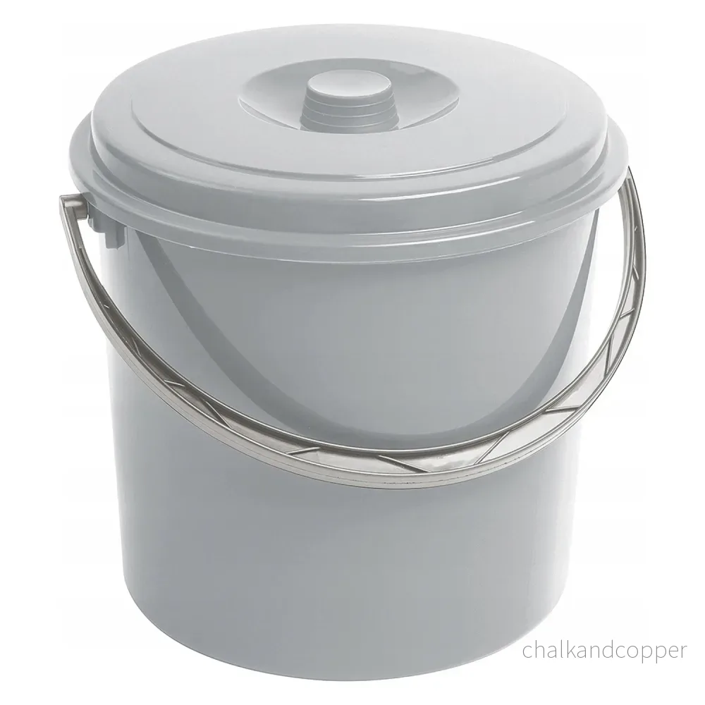 Curver hink, med lock, bekvämt handtag, 12L, grå, 241750