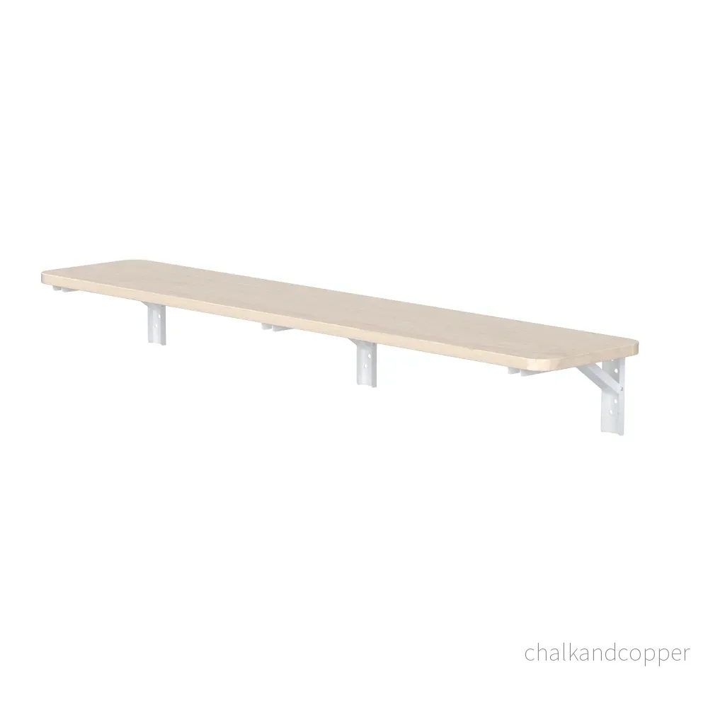 Fällbart hyllplan/skiva Maclean, ljus träfärg, 100x20 cm, max.50 kg, MC-129 WD - Bild 2