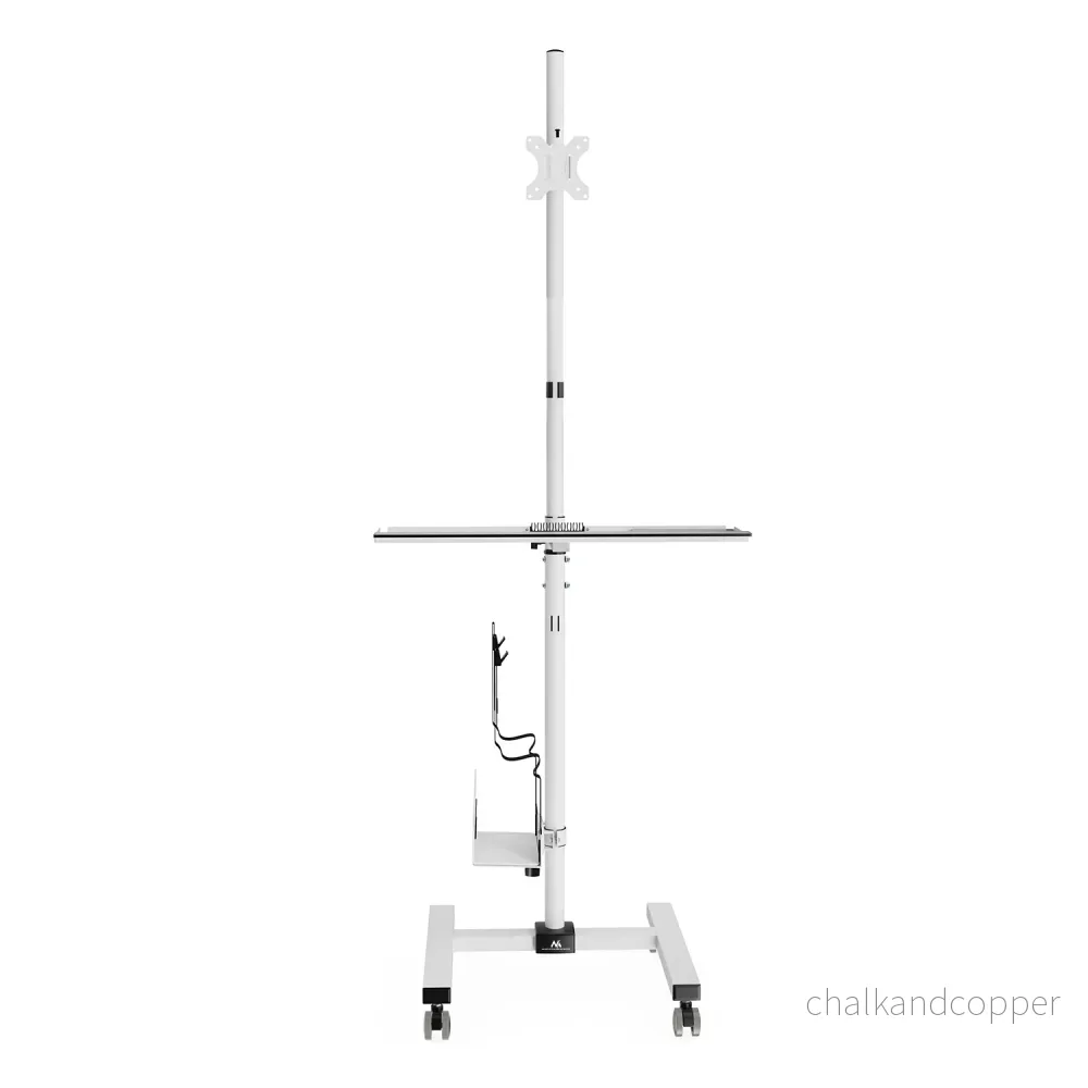 Maclean professional stand trolley, mobil datorarbetsstation på hjul, max 17"-32", max 20kg, MC-793 - Bild 2