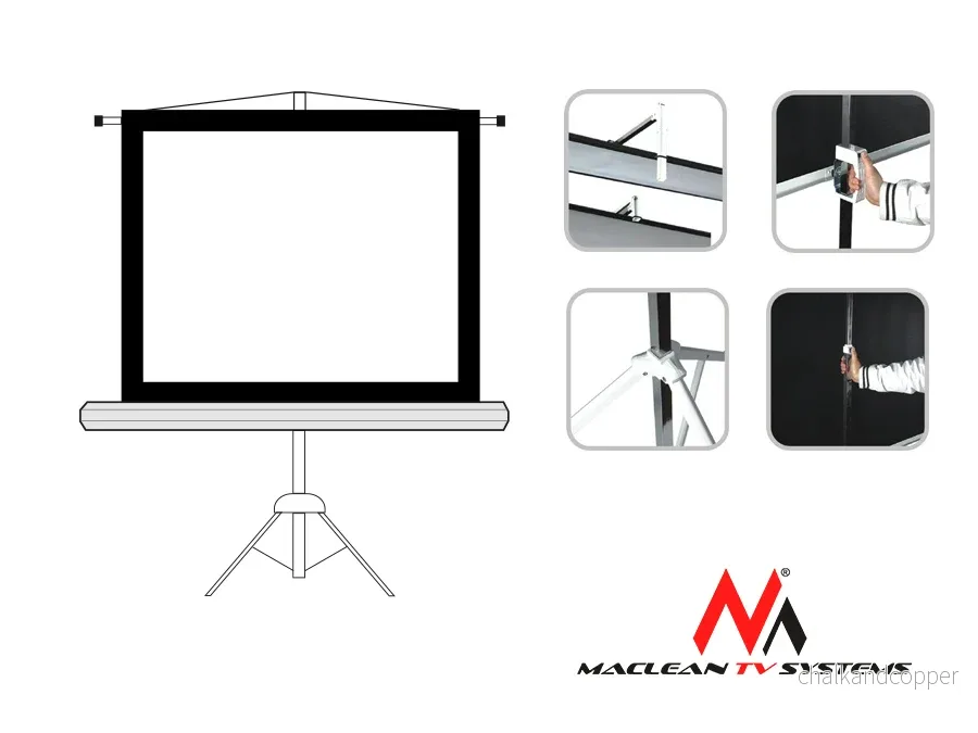 Projektionsskärm på stativ 112", 1:1, 200x200 Maclean MC-680 - Bild 2