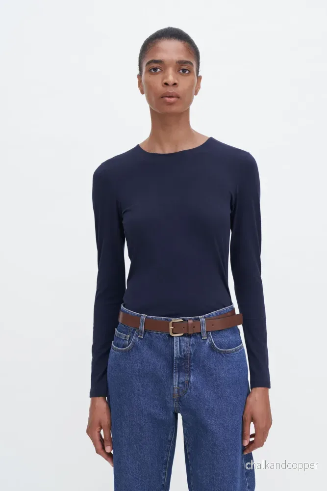 Cotton Stretch Long Sleeve Navy Filippa K