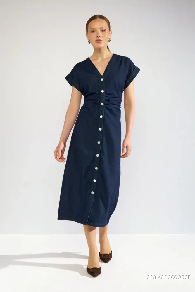 Aletta Dress Dark Blue Denim Nümph Aletta Dress Dark Blue Denim Nümph