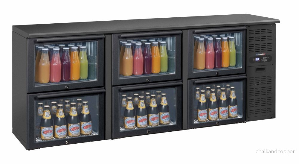 Back bar chiller 3 x 2 glas lådor