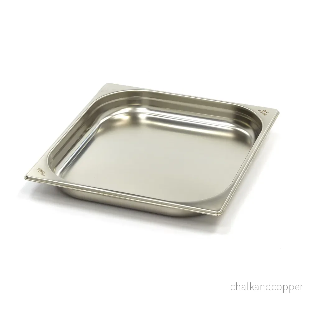 Gastronormbehållare - 3 st - 2/3 GN - 4 cm djup - Rostfritt stål