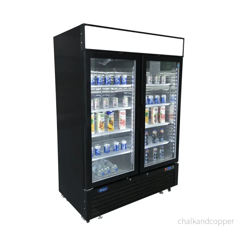 Displaykyl - 2 dörrar - Svart - 922 liter