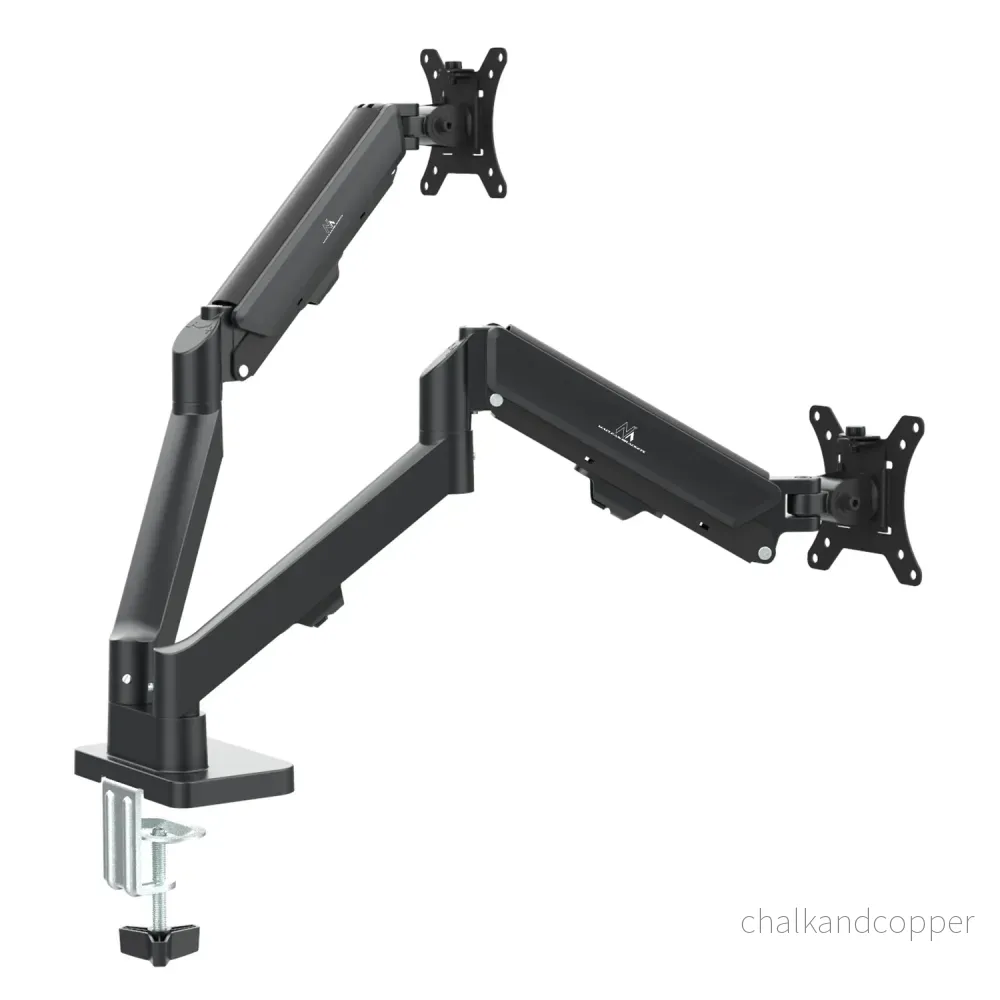 Fäste för 2 Maclean-skärmar, gasfjäder, 17"-32", 2-10 kg, svart, MC-134 - Bild 3
