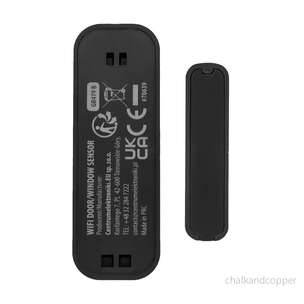 GB479 B Trådlös kontaktor/öppningssensor med WiFi från GreenBlue, Android/iOS, för dörrar/fönster, 3,0 V DC, LR03x2, GB479 B + 2 st R-03 LR03 AAA-alkaliska batterier från Varta Industrial 4003 - Bild 3