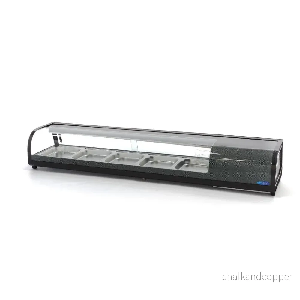 Sushi- och tapasdisplay -132L - inkl. 5 x 1/2 GN - Bordsskiva