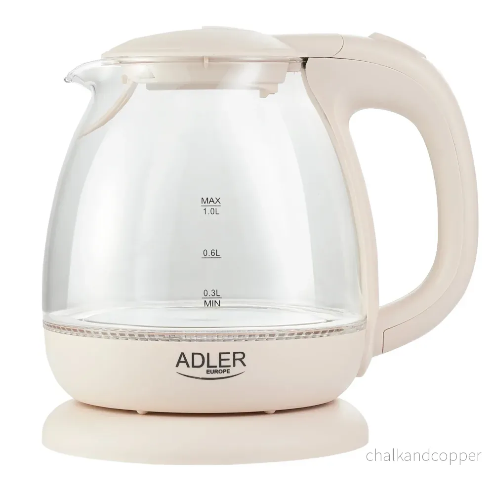 Adler AD 1283C Glaskanna 1,0L roterande bas, platt botten - Bild 2