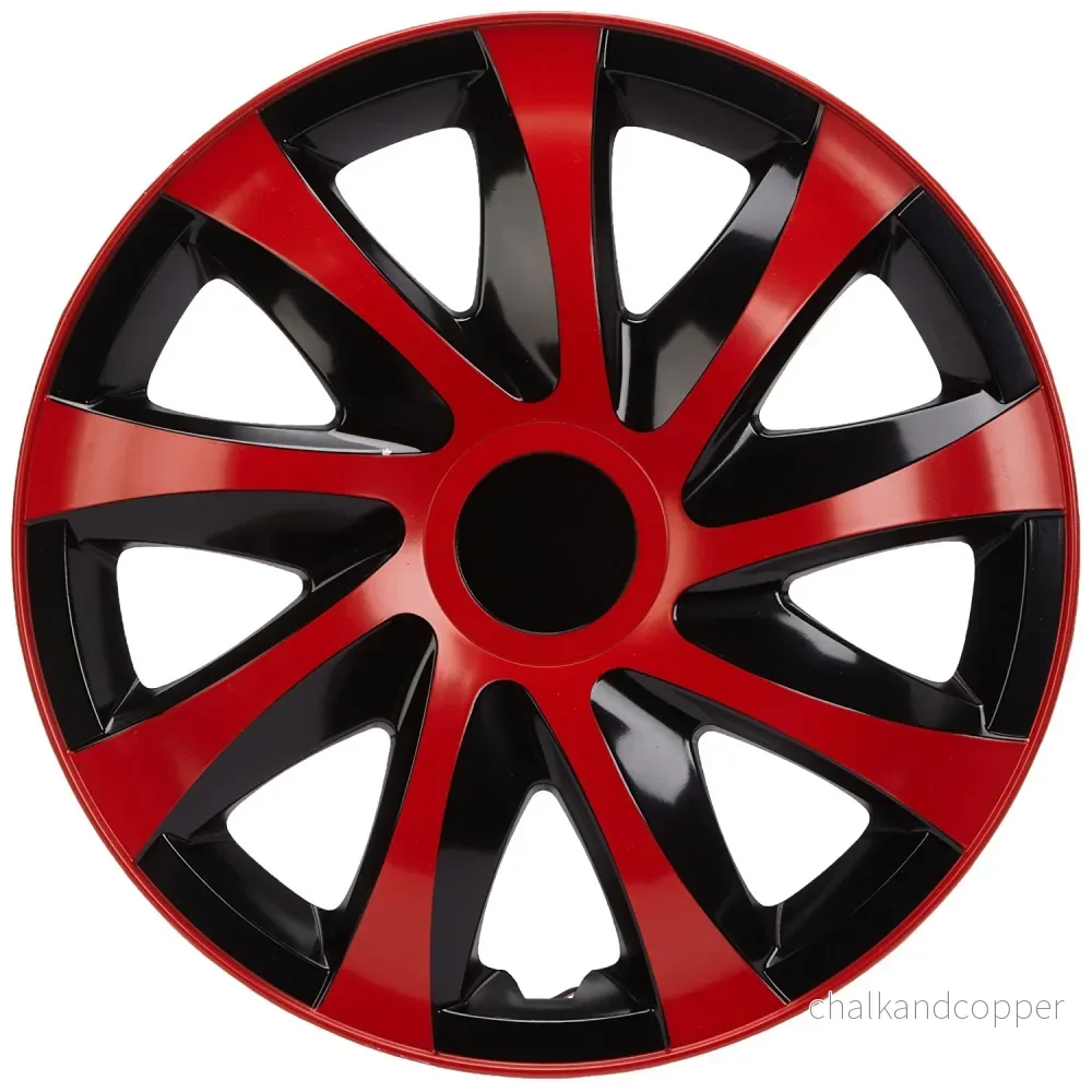 NRM DRACO 15" universalnavkapslar röd/svart 4 st