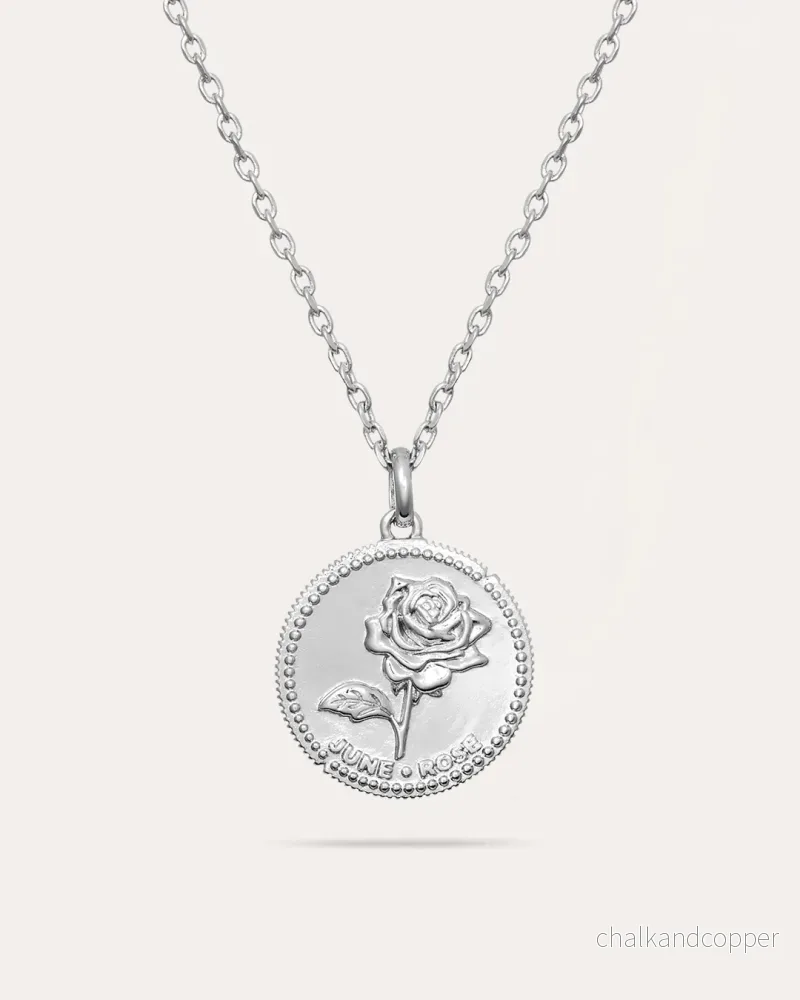 Månadsblomma Juni – Silverhalsband