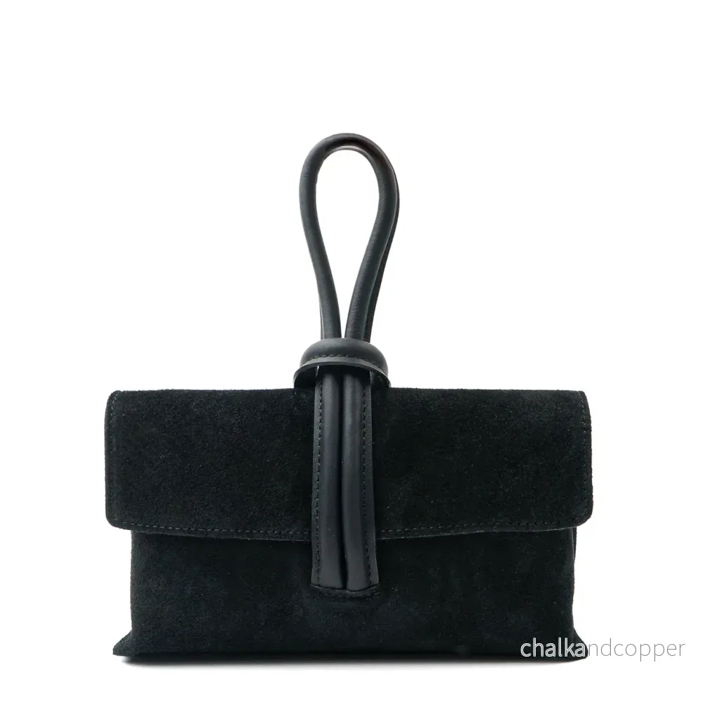 Barletta Suede Clutch Black Latalia