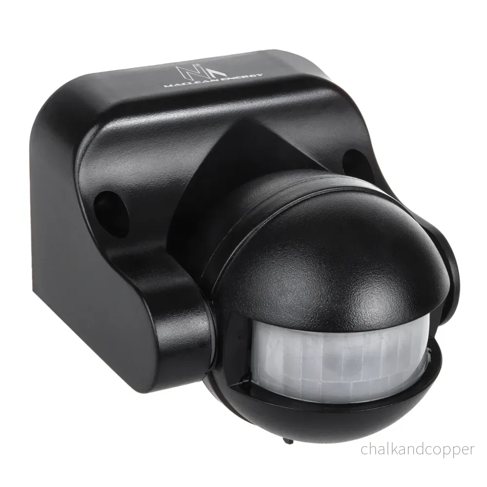 Maclean MCE358 Infraröd Rörelsesensor 180° PIR Rörelsesensor Med Skymningssensor Infraröd IP44 För Inomhus Och Utomhus Upp Till 12m Räckviddsbelastning 300/1200W