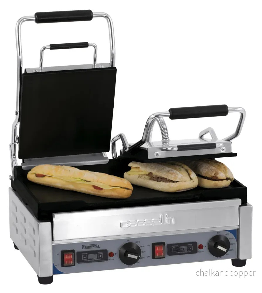Dubbelkontaktgrill Premium slät - slät med timer