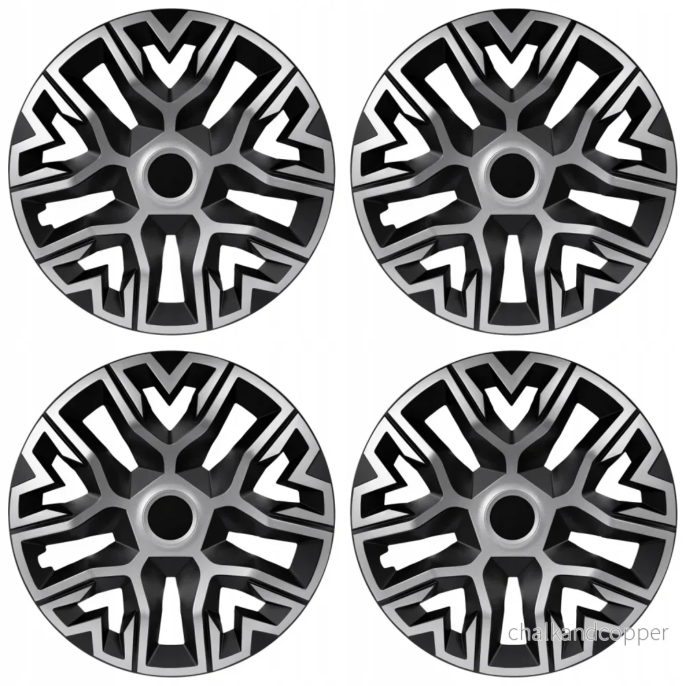 Universal navkapslar 14'' NRM The Best Bicolor silver/svart 4 st - Bild 2