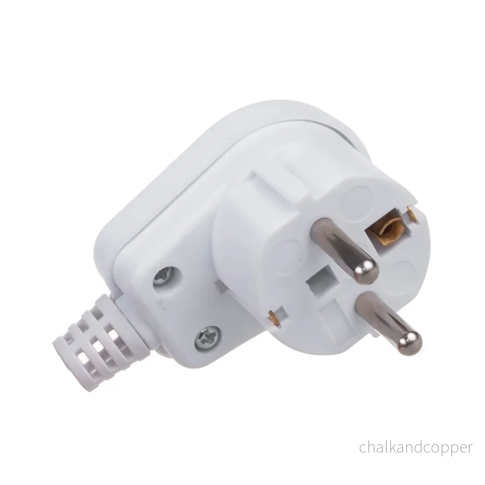 Maclean MCE330 Plugg Med Skyddskontakt Uni-Schuko Vinklad Plugg Med Jord Unischuko Universal Schuko Plug 16A 250V Vit Plast - Bild 3